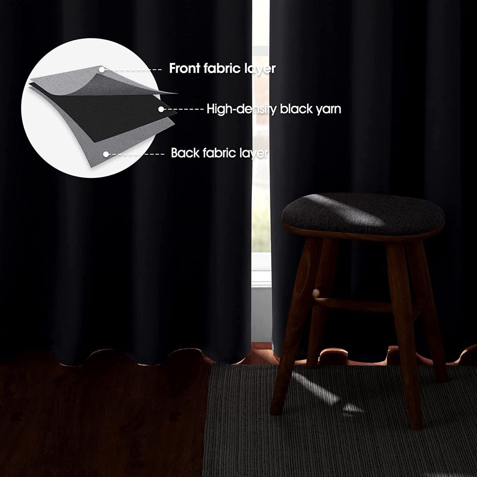 Light Grey Blackout Curtains for Bedroom 52 X 84 Inch Long 2 Panels Set