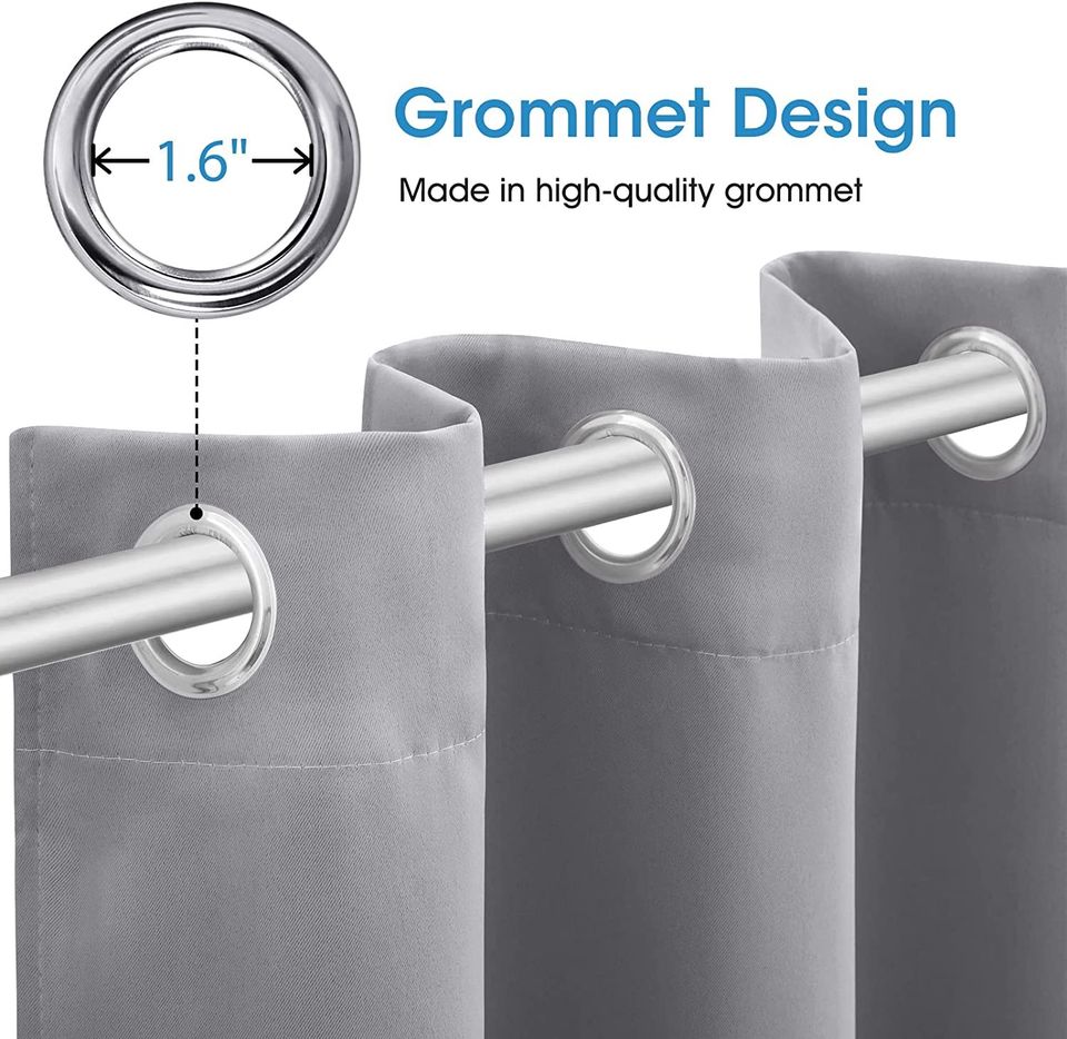 Light Grey Blackout Curtains for Bedroom 52 X 84 Inch Long 2 Panels Set