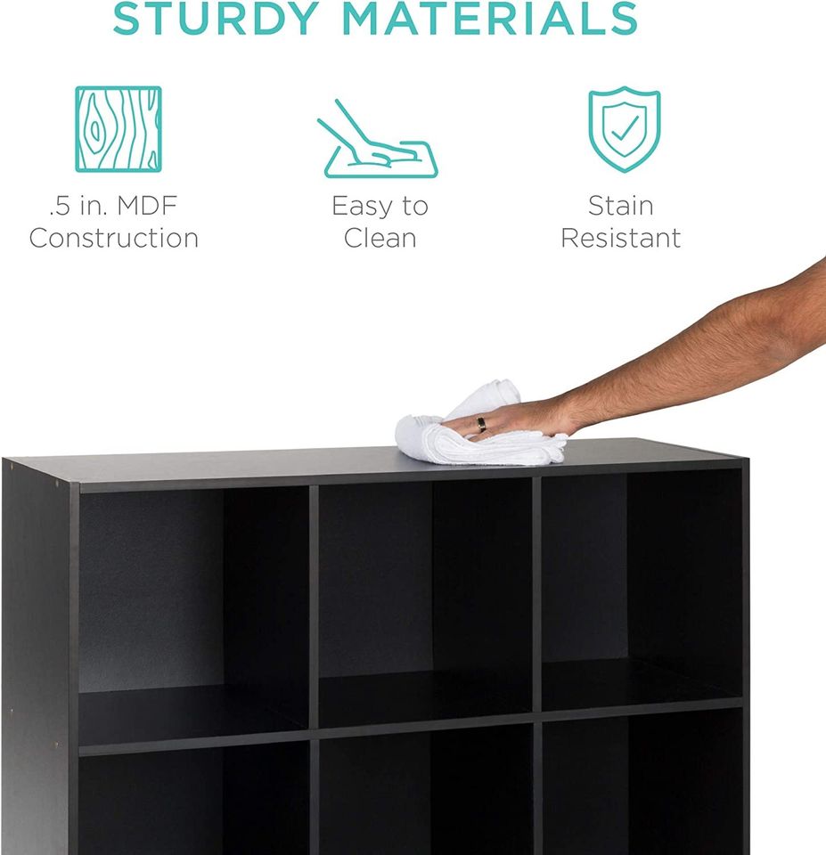 9-Cube Storage Shelf Organizer Bookshelf System, Display Cube Shelves Comp