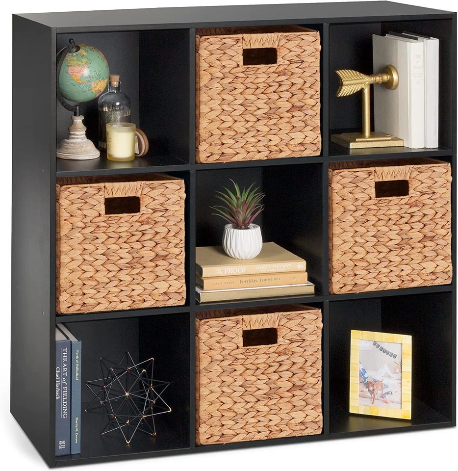 9-Cube Storage Shelf Organizer Bookshelf System, Display Cube Shelves Comp