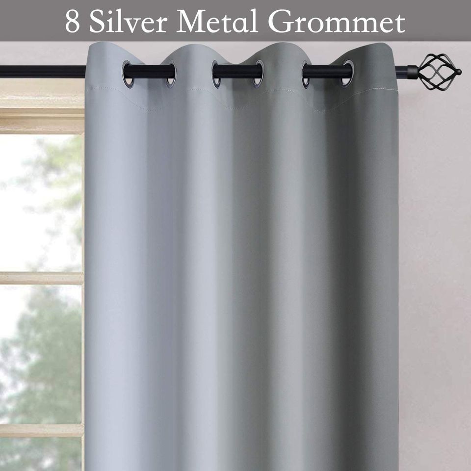 Ombre Room Darkening Curtains for Living Room, Light Blocking Gradient Grey to Greyi