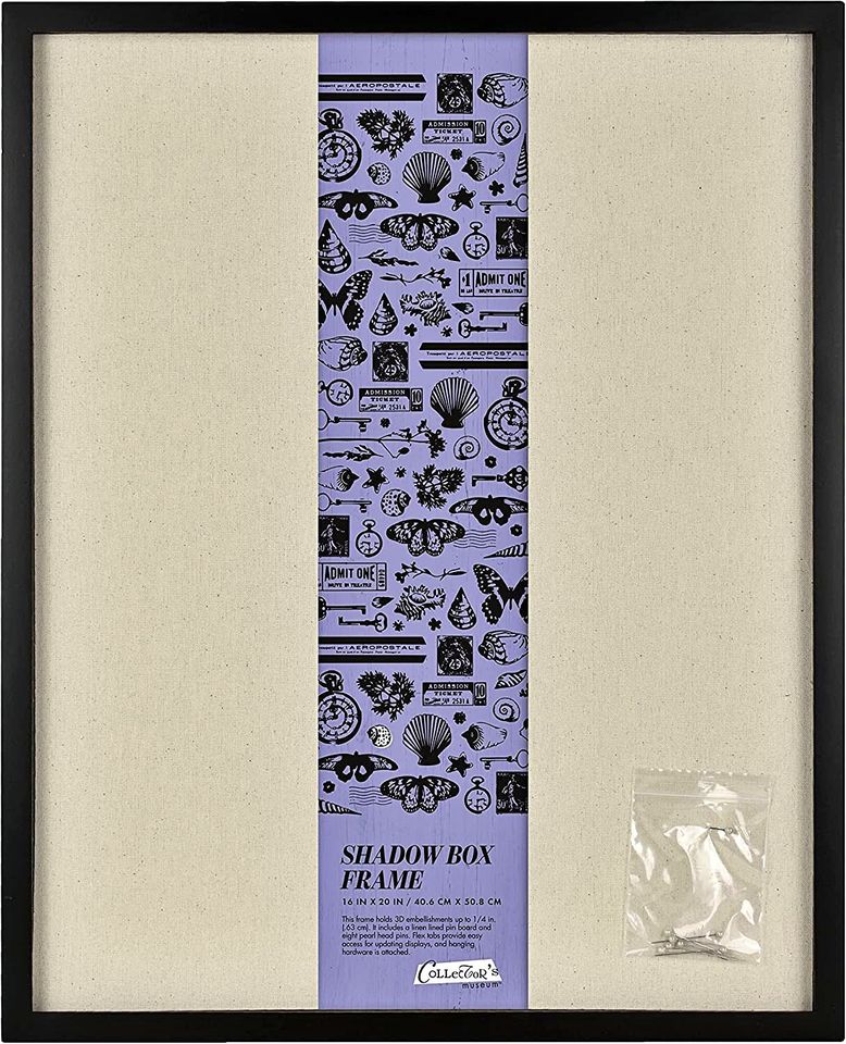 16x20 Inch Linen Lined Shadowbox, Black (40956)