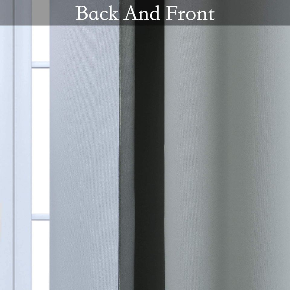 Ombre Room Darkening Curtains for Living Room, Light Blocking Gradient Grey to Greyi