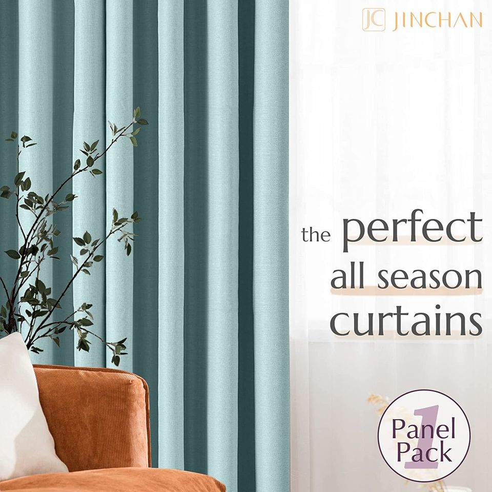 Linen Textured Curtains for Living Room Darkening Bedroom Curtains Thermal Insulated