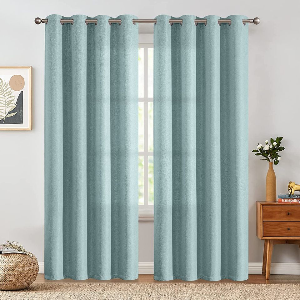 Linen Textured Curtains for Living Room Darkening Bedroom Curtains Thermal Insulated
