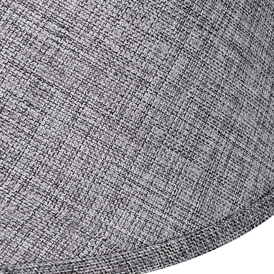 Double Medium Gray/Brwon Lamp Shades Set of 2, Drum Fabric Lampshades for Table Lamp