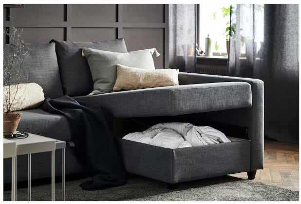Ikea Friheten Sleeper sectional,3 seat w/storage, Skiftebo dark gray