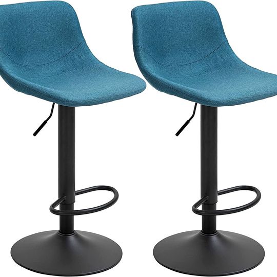 Adjustable Bar Stools Set of 2, Swivel Bar Height Chairs Barstools Padded with Back