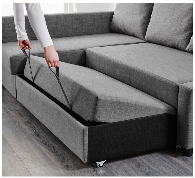 Ikea Friheten Sleeper sectional,3 seat w/storage, Skiftebo dark gray