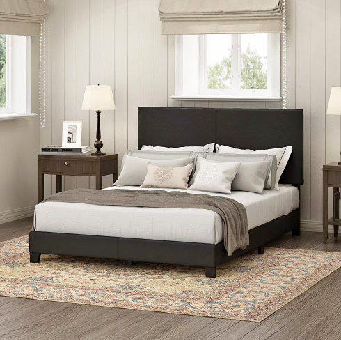 Free Delivery Pessac Black Queen Upholstered Bed Frame
