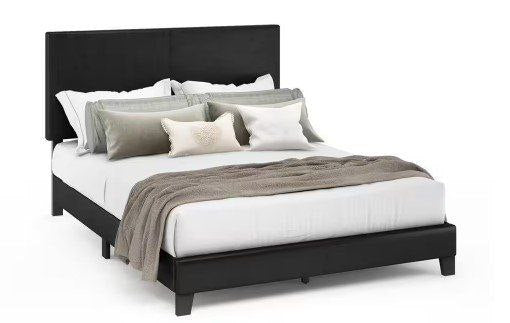 Free Delivery Pessac Black Queen Upholstered Bed Frame